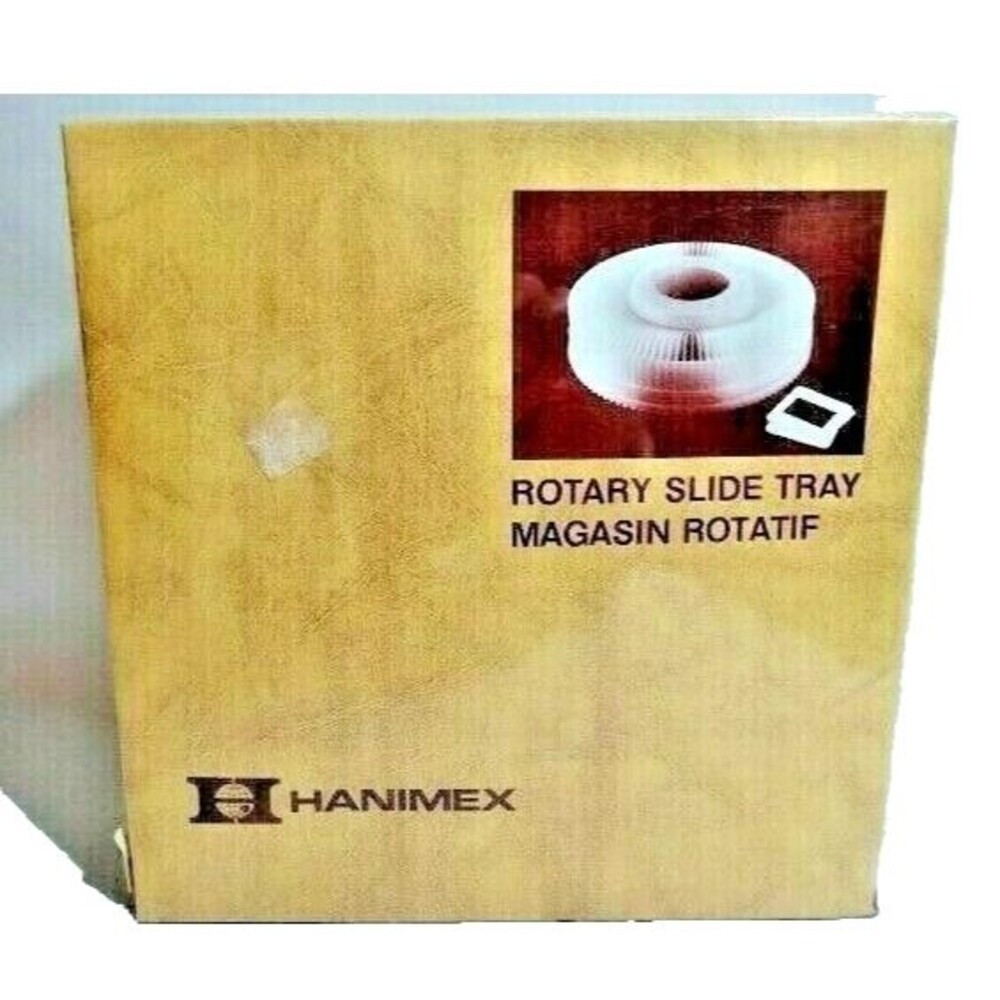 Hanimex Rotary Slide Tray Projector Holds 100 2 x 2-in Slides Factory Sealed